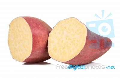 Sweet Potato Isolated On The White Background Stock Photo