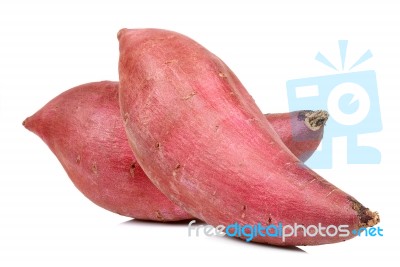 Sweet Potato Isolated On The White Background Stock Photo