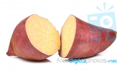 Sweet Potato Isolated On White Background Stock Photo