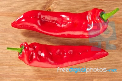 Sweet Red Ramiro Pepper Stock Photo