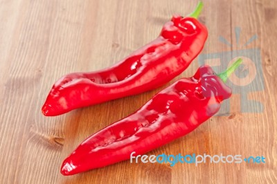 Sweet Red Ramiro Pepper Stock Photo