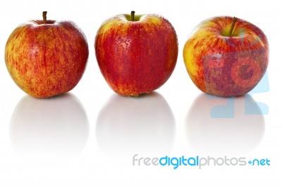 Sweet Ripe Red Apples Isolated On White Background Stock Photo