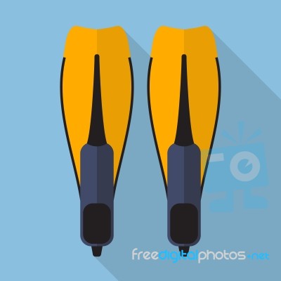 Swimming Flippers Flat Icon Stock Image