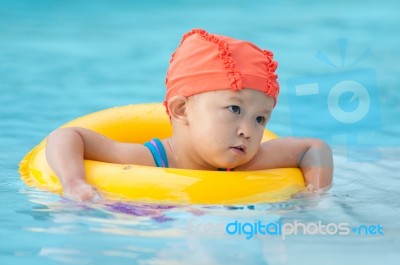 Swimming Kid Stock Photo