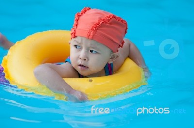 Swimming Kid Stock Photo