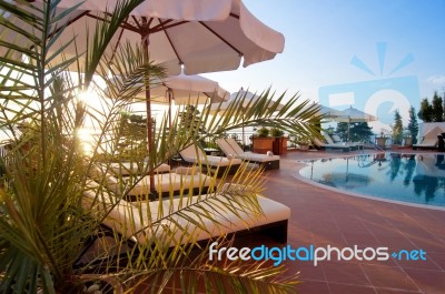 Swimming Pool Of Luxury Hotel Stock Photo