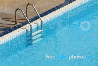 Swimming Pool With Stair Stock Photo