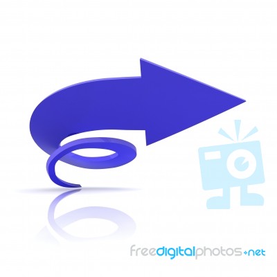 swirly blue arrow Stock Image