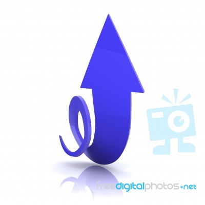 swirly blue arrow in upward Stock Image