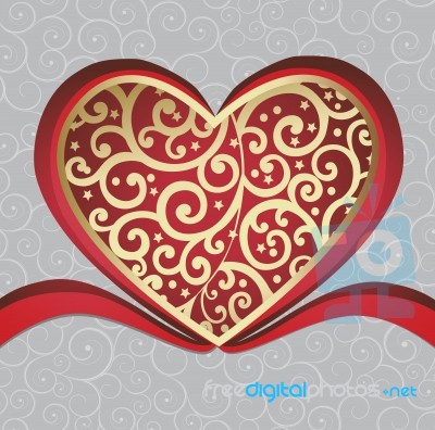 Swirly Loveheart Stock Image