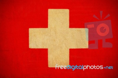 Switzerland Flag Drawing ,grunge And Retro Flag Series Stock Image