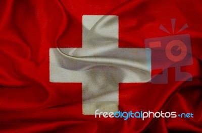 Switzerland Grunge Waving Flag Stock Image