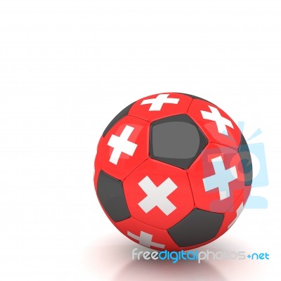 Switzerland Soccer Ball Isolated White Background Stock Image