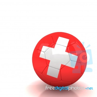 Switzerland Soccer Ball Isolated White Background Stock Image