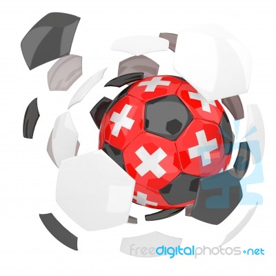 Switzerland Soccer Ball Isolated White Background Stock Image