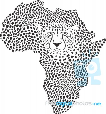 Symbol Africa In Cheetah Camuflage Stock Image