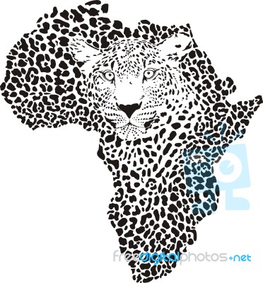 Symbol Africa In Leopard Camouflage Stock Image