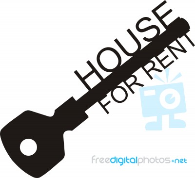 Symbol Key House For Rent Stock Image