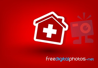 Symbol Of The House And First Aid Stock Image