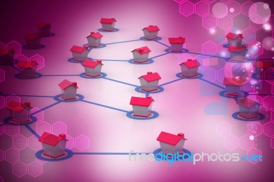 Symbolic Settlement Network Stock Image