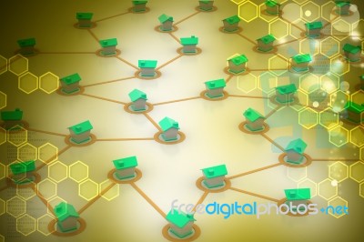 Symbolic Settlement Network Stock Image