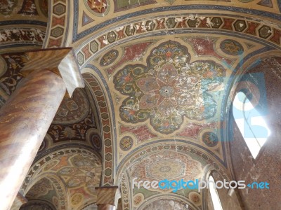 Synagogue, Interior And Religious Objects   Stock Photo