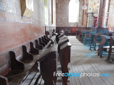 Synagogue, Interior And Religious Objects   Stock Photo