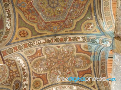 Synagogue, Interior And Religious Objects   Stock Photo