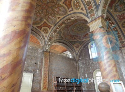 Synagogue, Interior And Religious Objects   Stock Photo