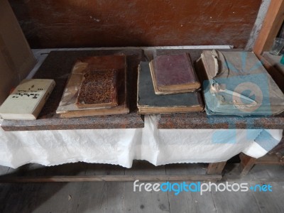 Synagogue, Interior And Religious Objects   Stock Photo