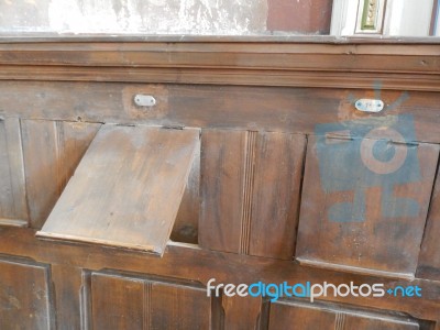 Synagogue, Interior And Religious Objects  Stock Photo