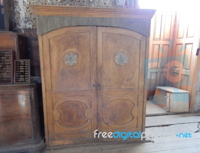 Synagogue, Interior And Religious Objects  Stock Photo