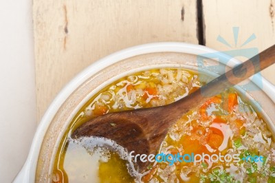 Syrian Barley Broth Soup Aleppo Style Stock Photo