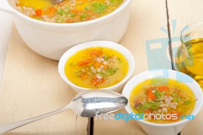 Syrian Barley Broth Soup Aleppo Style Stock Photo