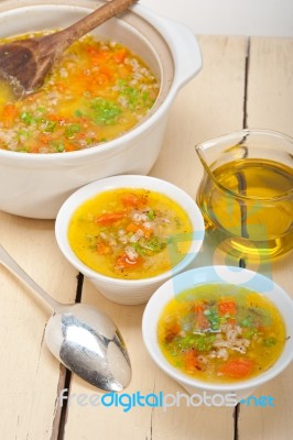 Syrian Barley Broth Soup Aleppo Style Stock Photo