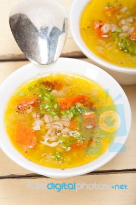 Syrian Barley Broth Soup Aleppo Style Stock Photo