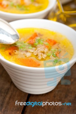 Syrian Barley Broth Soup Aleppo Style Stock Photo