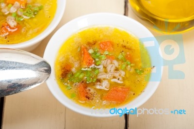 Syrian Barley Broth Soup Aleppo Style Stock Photo