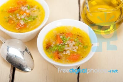 Syrian Barley Broth Soup Aleppo Style Stock Photo