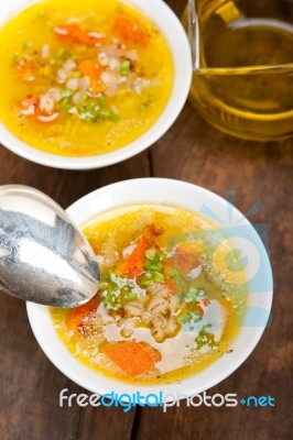 Syrian Barley Broth Soup Aleppo Style Stock Photo