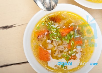 Syrian Barley Broth Soup Aleppo Style Stock Photo