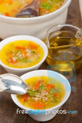 Syrian Barley Broth Soup Aleppo Style Stock Photo