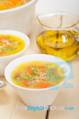 Syrian Barley Broth Soup Aleppo Style Stock Photo