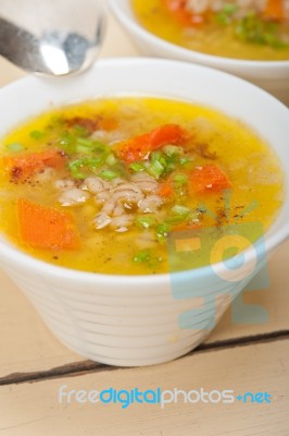 Syrian Barley Broth Soup Aleppo Style Stock Photo