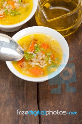 Syrian Barley Broth Soup Aleppo Style Stock Photo