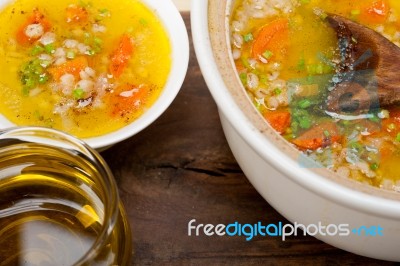 Syrian Barley Broth Soup Aleppo Style Stock Photo