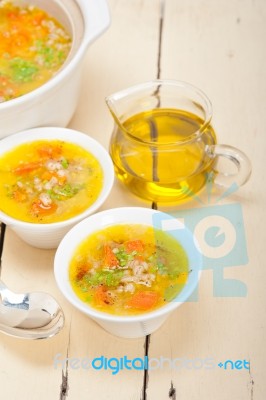 Syrian Barley Broth Soup Aleppo Style Stock Photo