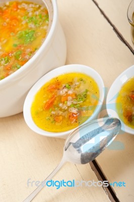 Syrian Barley Broth Soup Aleppo Style Stock Photo