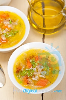 Syrian Barley Broth Soup Aleppo Style Stock Photo