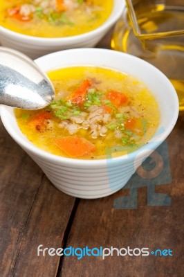 Syrian Barley Broth Soup Aleppo Style Stock Photo